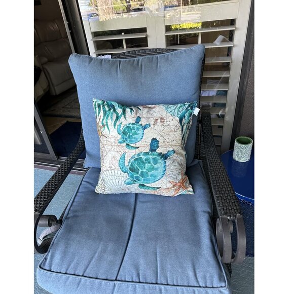 Beach Pillow Covers Soft Cases Set Cottage Decor Coastal Nautical Decoration 18" - Picture 8 of 8